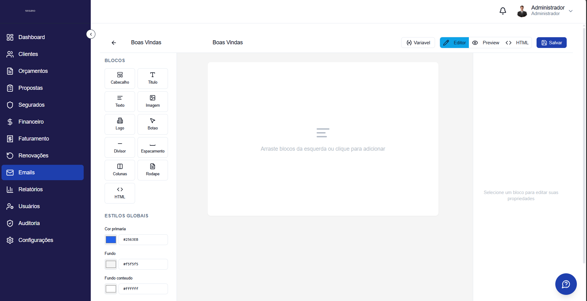 Editor de email