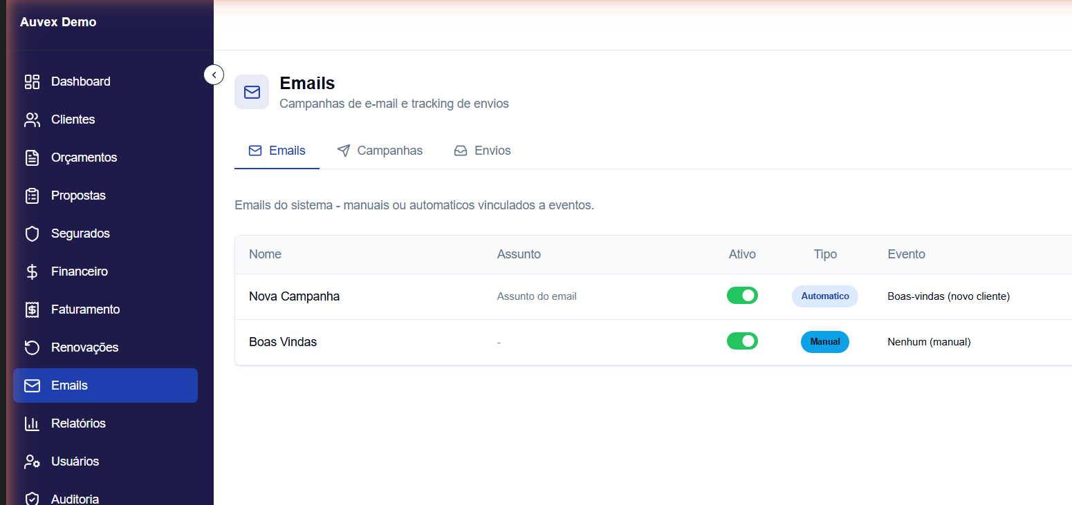 Lista de emails
