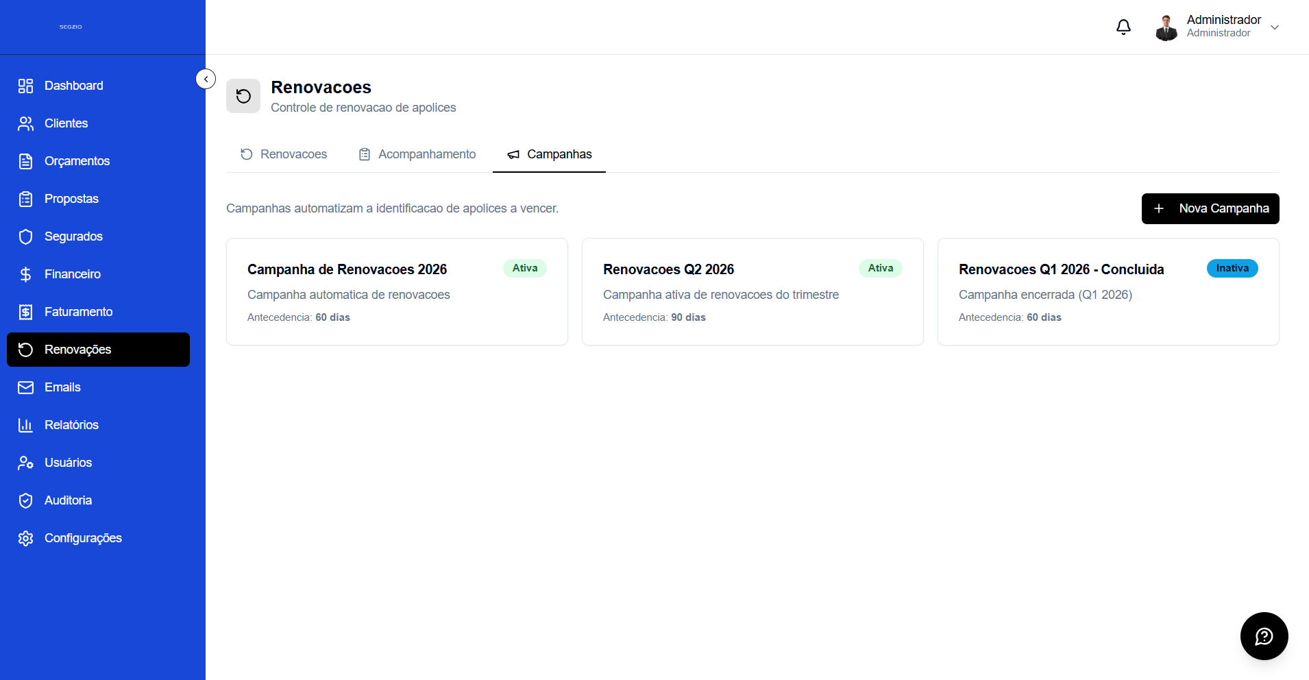 Configuração de aviso por produto
